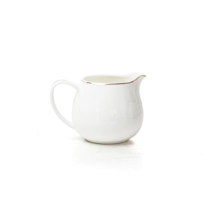 330ml White & Gold Rim Milk Jug