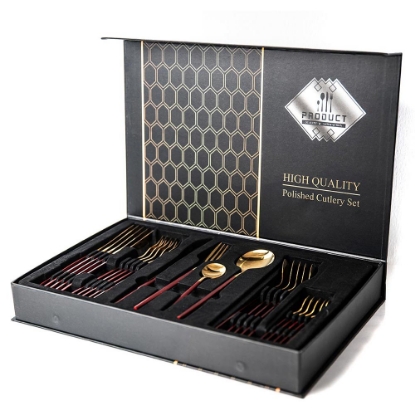 Cutlery Set * 23 Piece Red & Gold Plated *  