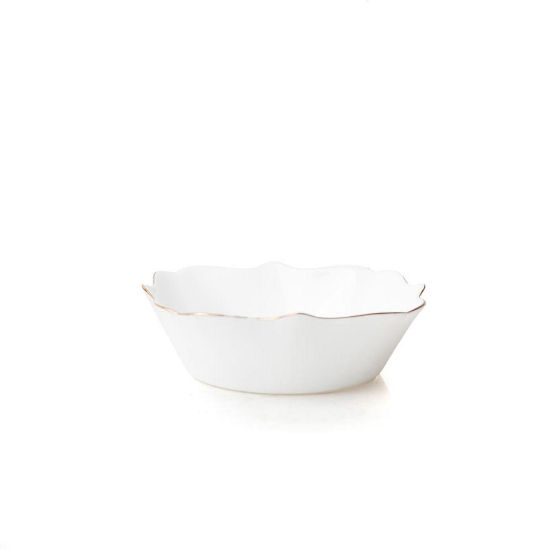 Salad Bowl * White + Gold Rim