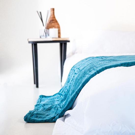 Sherpa Blanket Throw * Turquoise