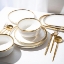 Dinner Set * White + Gold Rim + Cutlery * 25 Piece