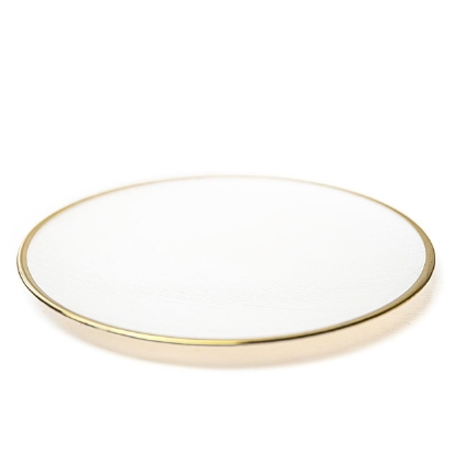 Dinner Plate * White + Gold Rim