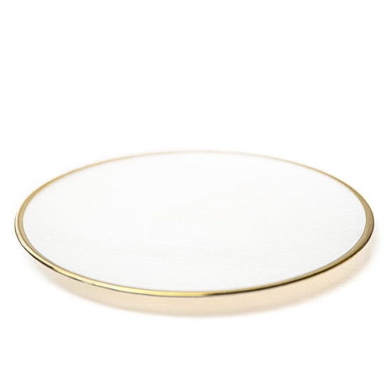 Dinner Plate * White + Gold Rim