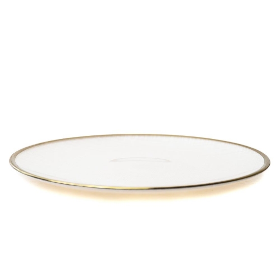 Dinner Plate * White + Gold Rim