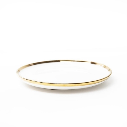 Side Plate * White + Gold Rim 