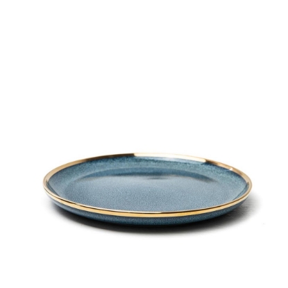 Side Plate  * Blue & Gold Rim 