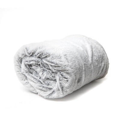 Fleece Blanket Throw * Light Grey-White